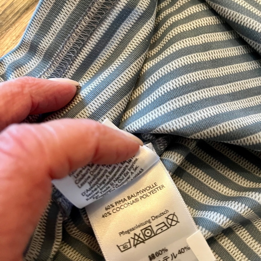 Eddie Bauer NWT Gray Polo Shirt Classic Striped Design - Picture 6 of 9